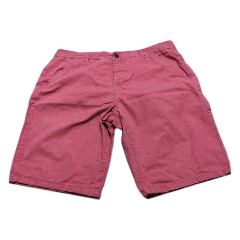 Peacocks Womens Shorts Life Nite Style Coral Button-Up Flat-Front Size (34 x 11)
